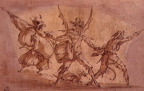 Ördög muskétások (toll és tinta papíron) alkotó: Jacques Callot