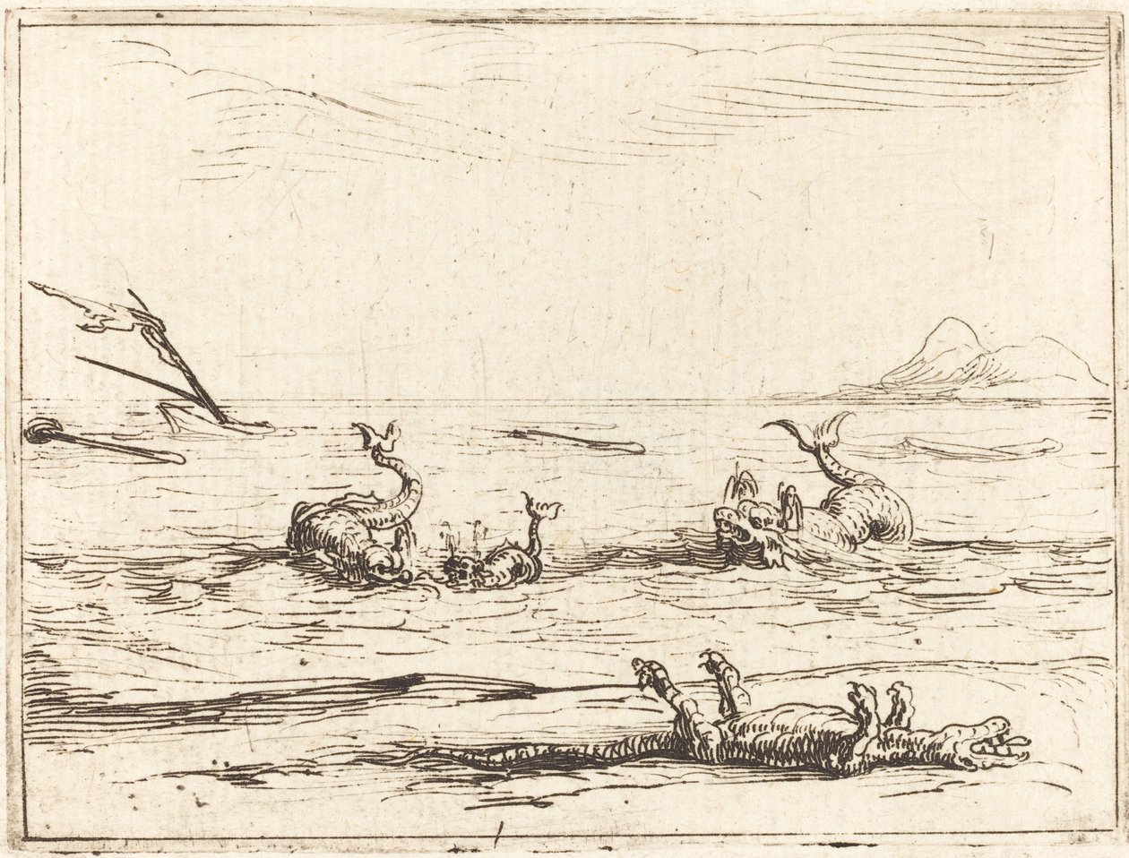 Delfinek és krokodilok alkotó: Jacques Callot