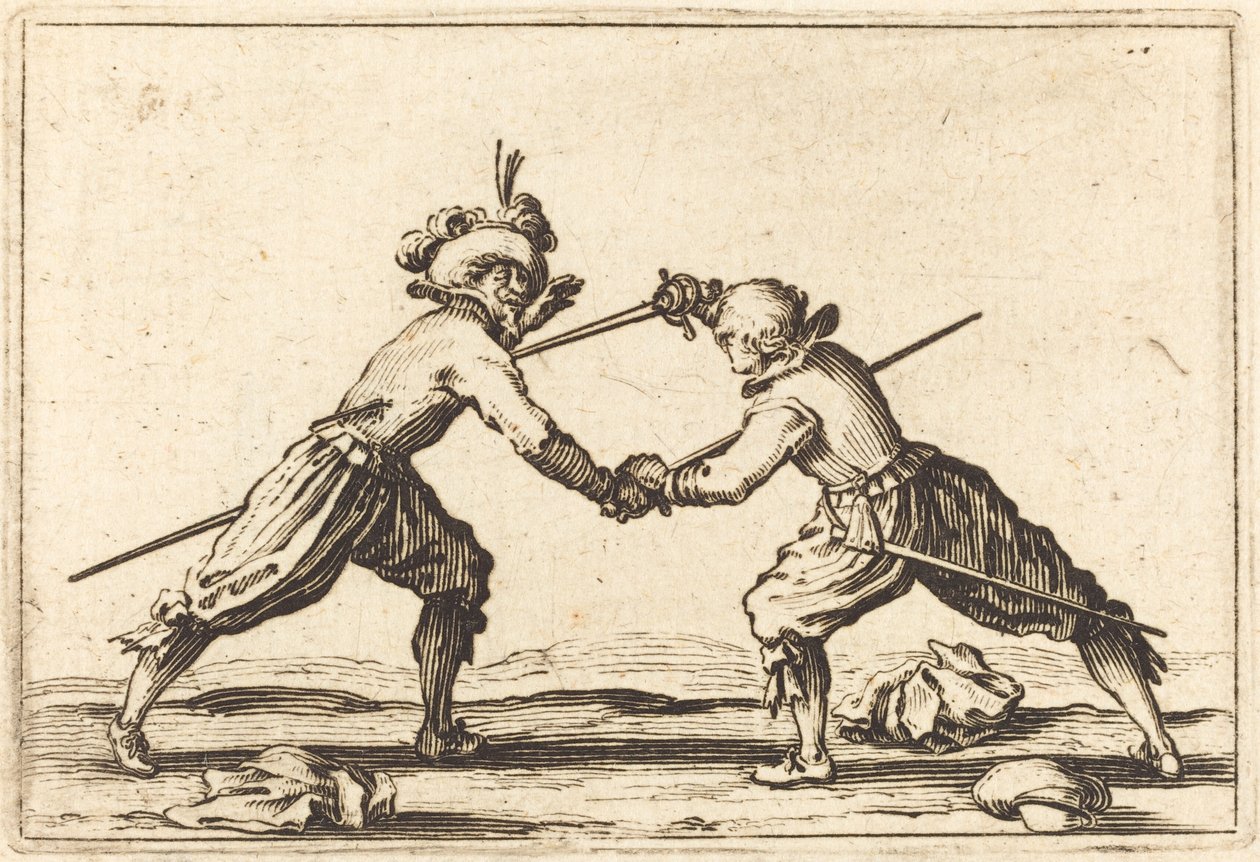 Párbaj kardokkal, c. 1622. alkotó: Jacques Callot
