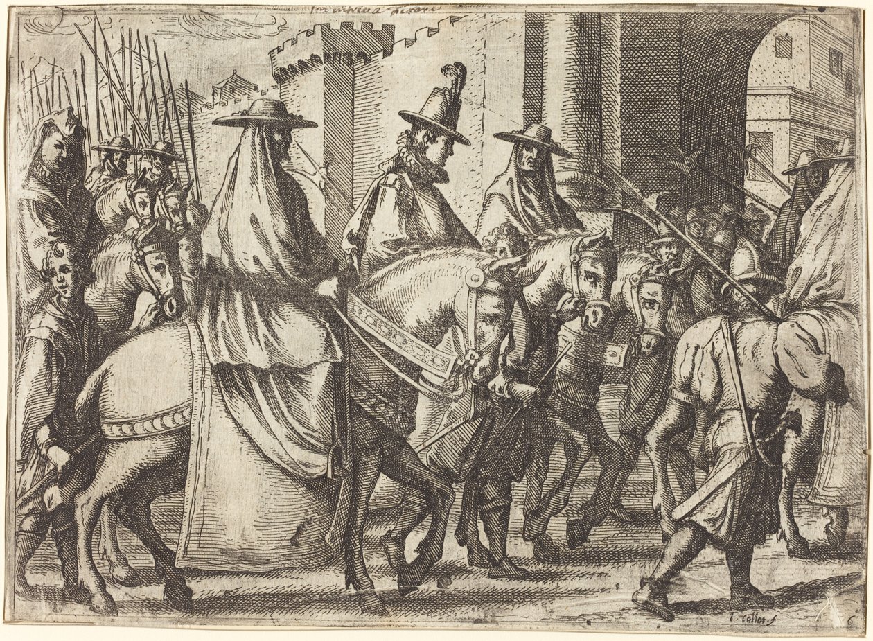 Belépés Ferrarába [recto] alkotó: Jacques Callot
