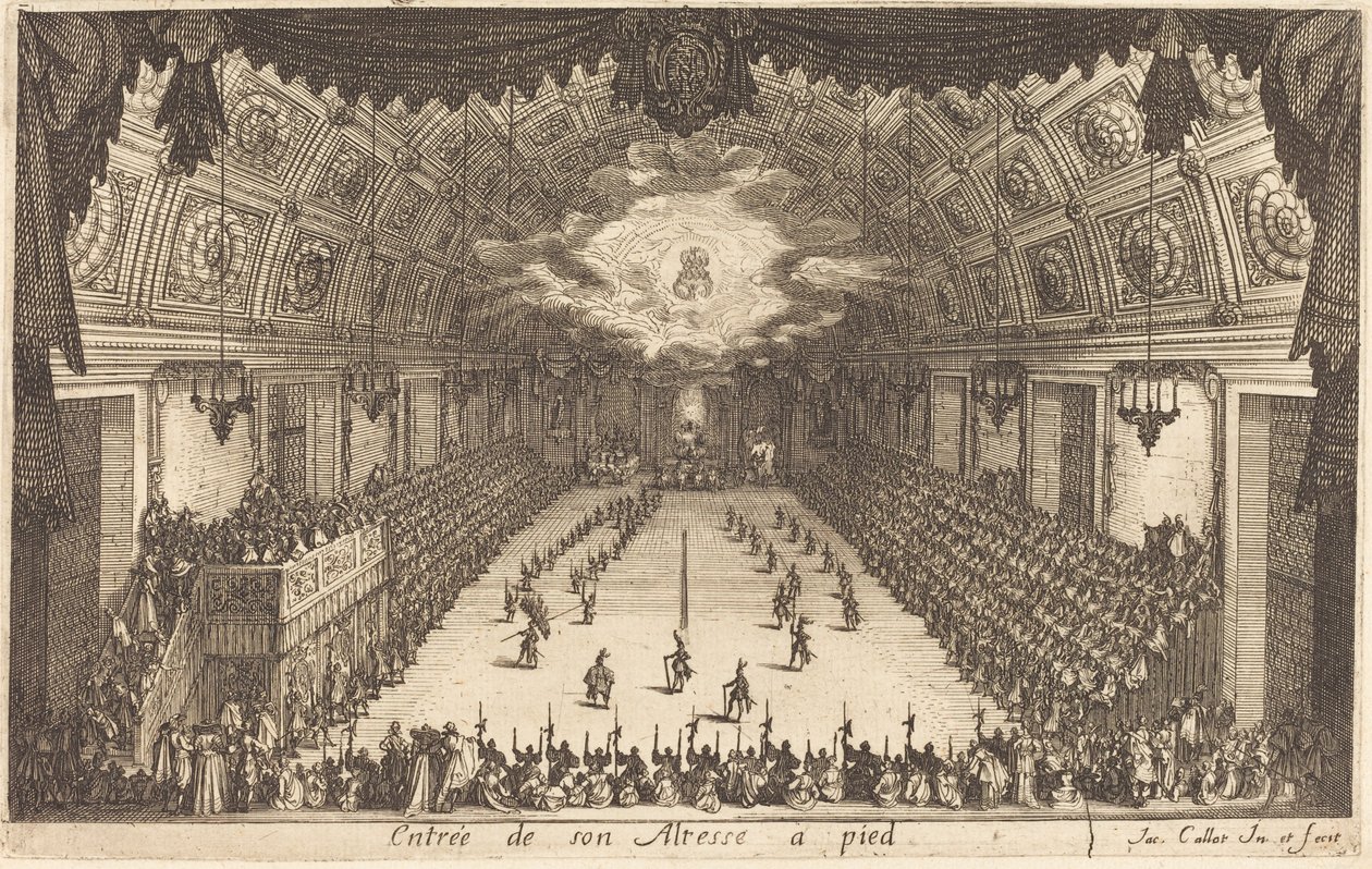 Őfelsége gyalogos belépése, 1627. alkotó: Jacques Callot