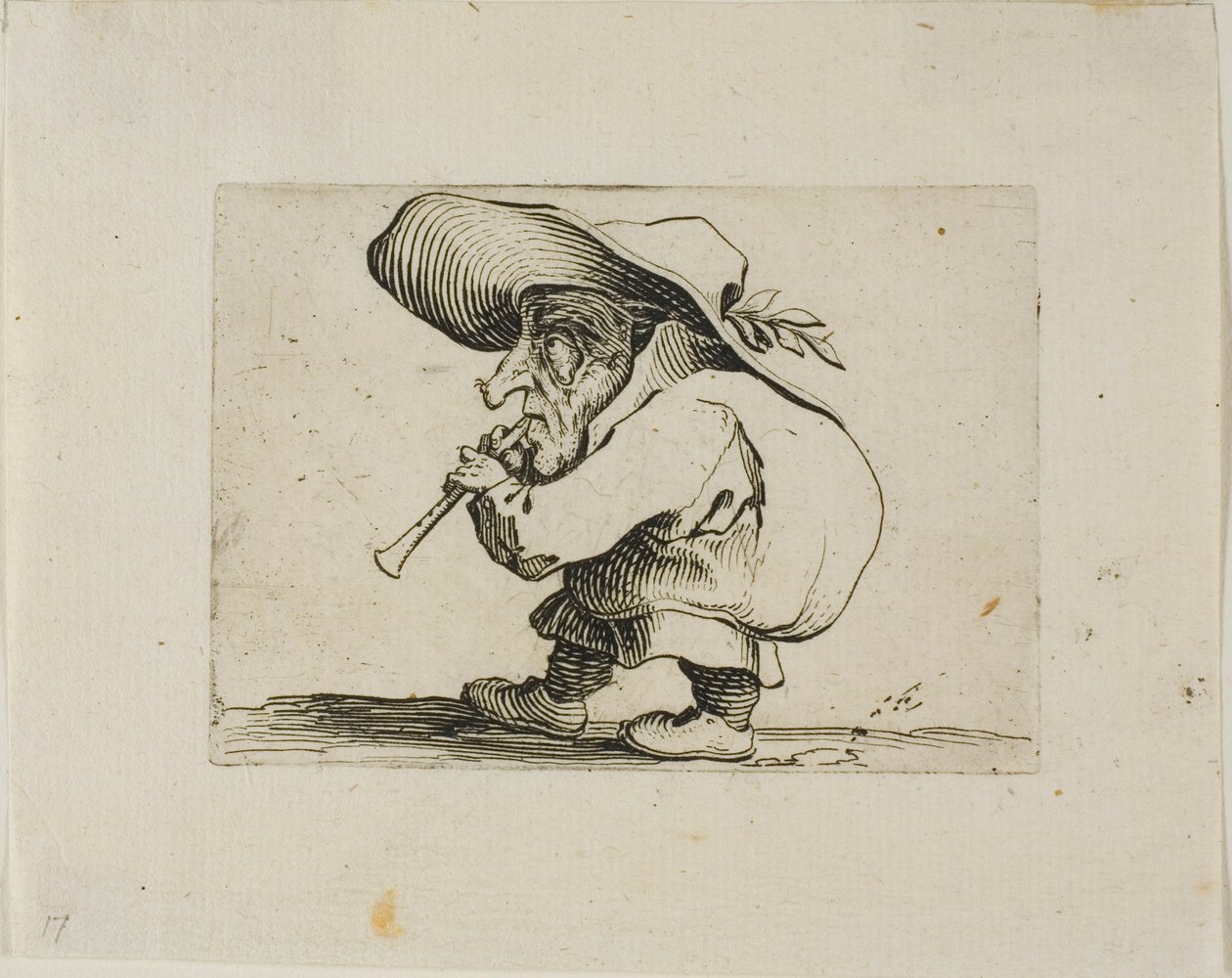Flageolet Player, a Varie Figure Gobbitól alkotó: Jacques Callot
