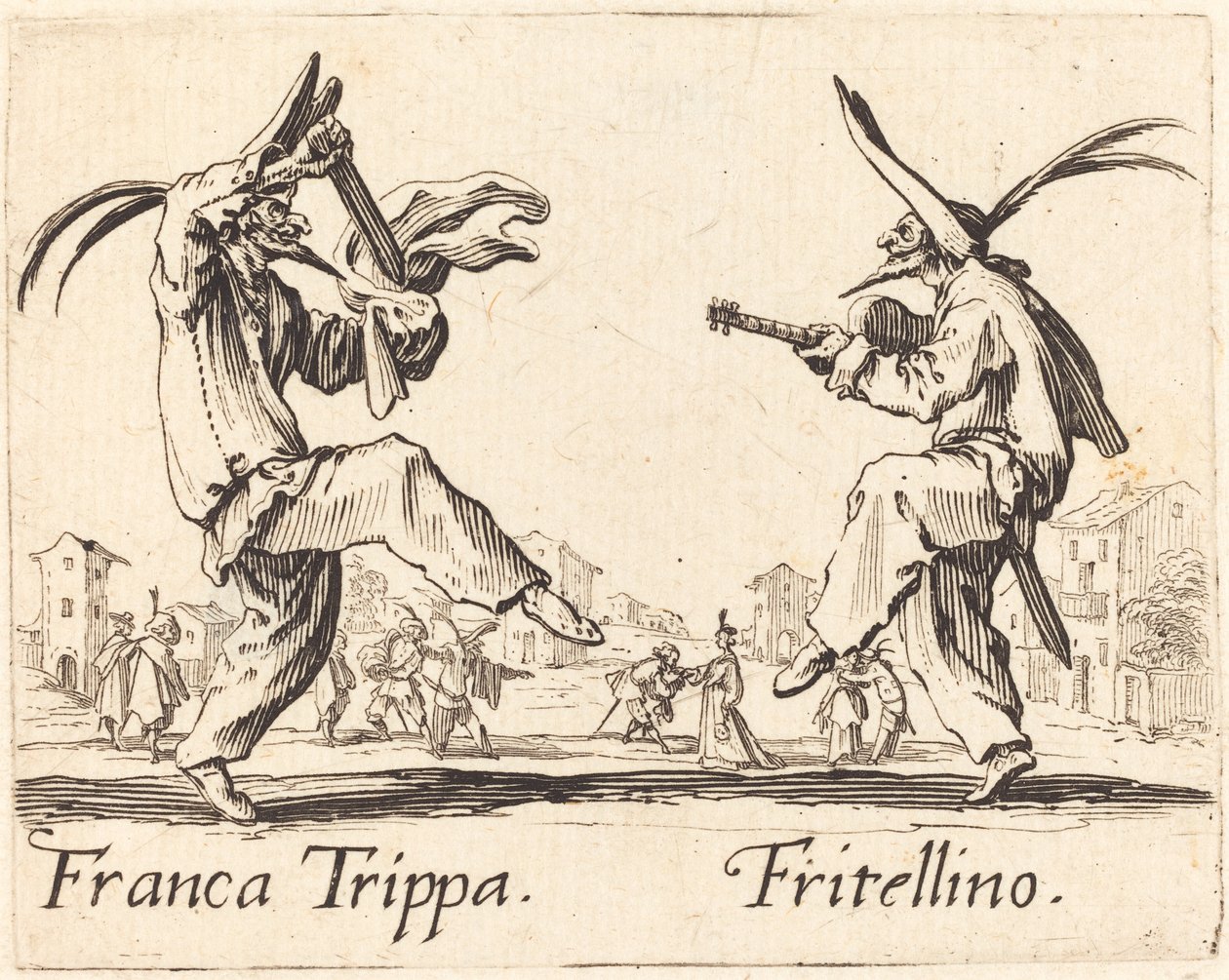 Franca Trippa és Fritellino, c. 1622. alkotó: Jacques Callot