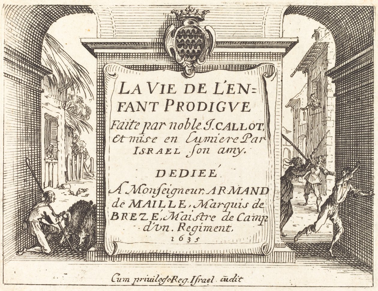 A tékozló fiú frontképe, 1635. alkotó: Jacques Callot