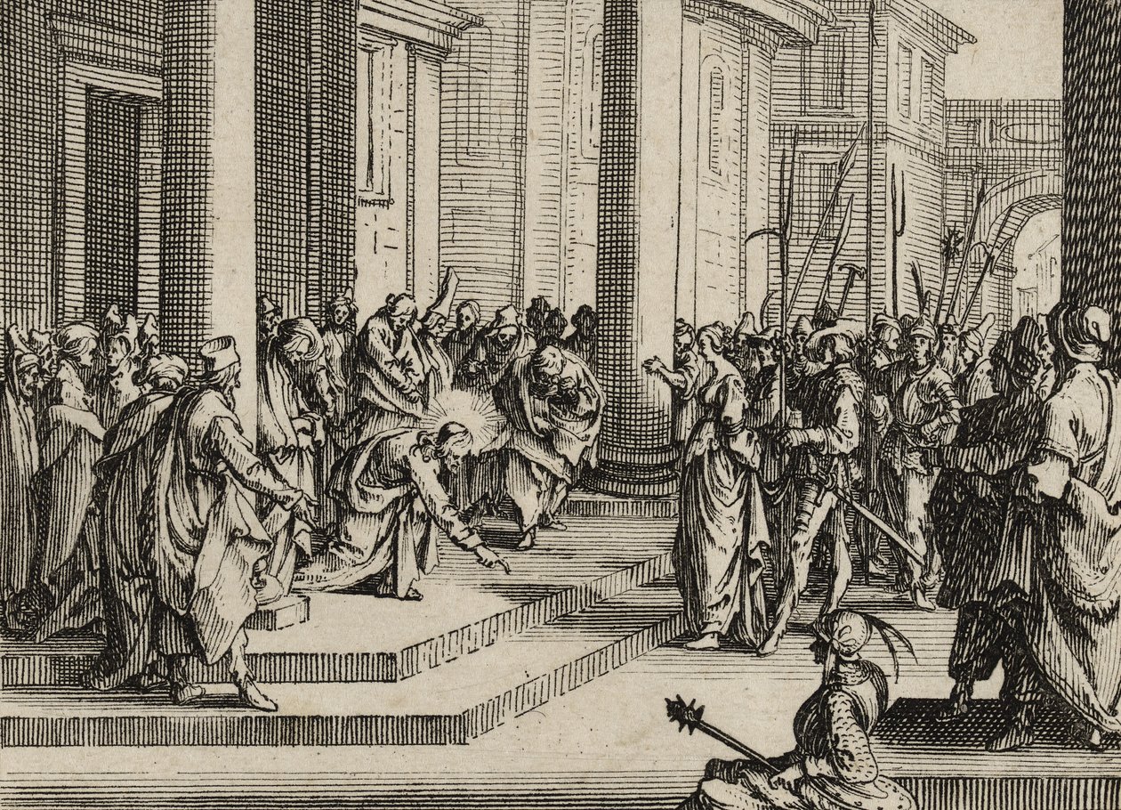 Jézus és a házasságtörőnő, 1635 alkotó: Jacques Callot