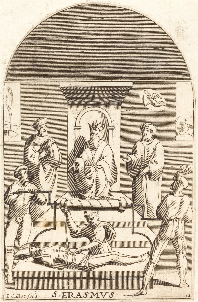 Szent Erasmus vértanúhalála, 16081611. alkotó: Jacques Callot