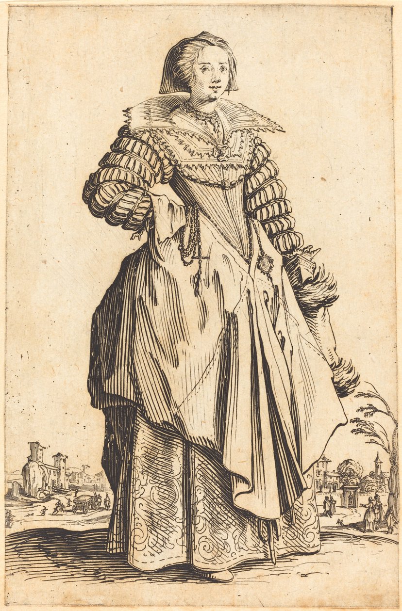 Nemes nő nagy gallérral alkotó: Jacques Callot