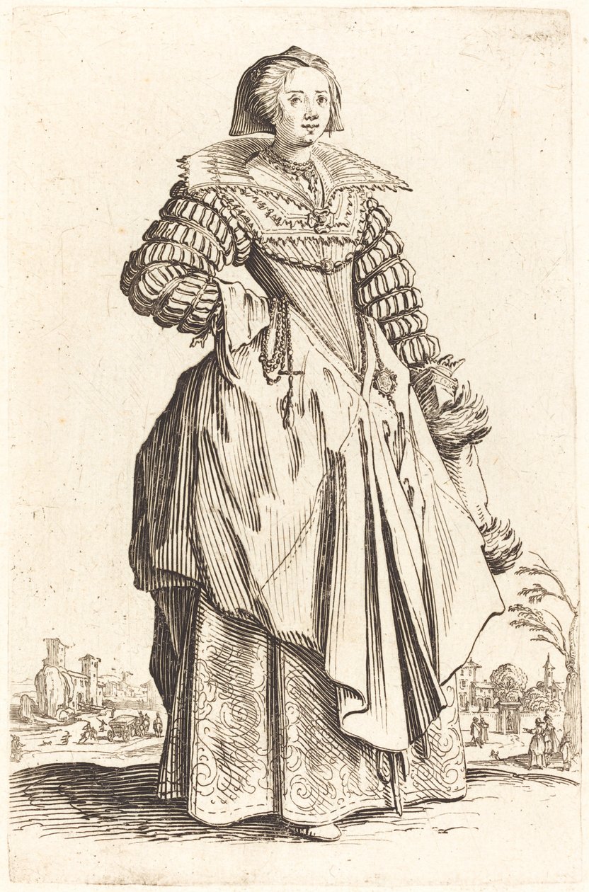 Nemes nő nagy gallérral alkotó: Jacques Callot