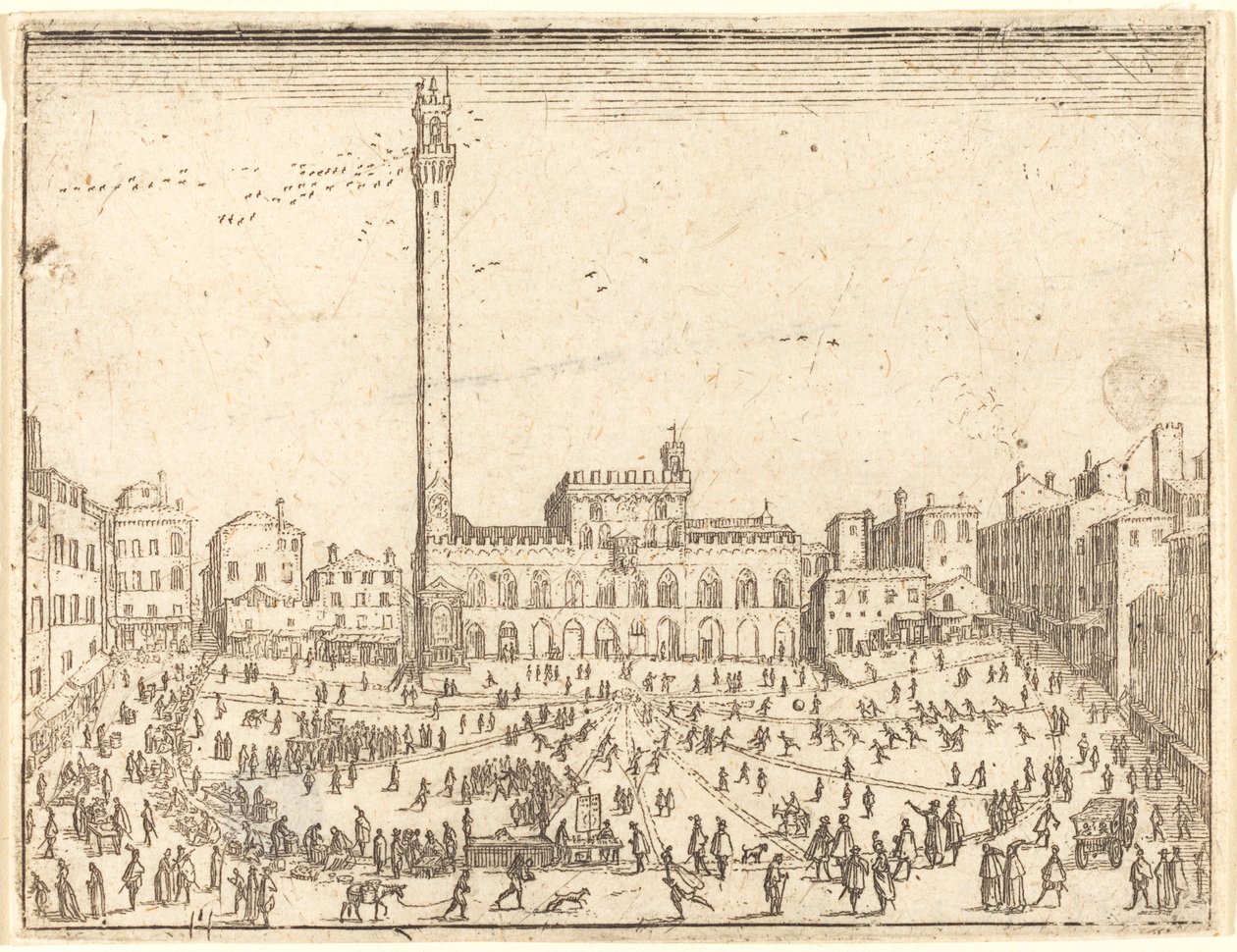 Nyilvános tér, Siena alkotó: Jacques Callot