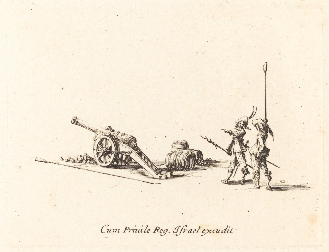 Felkészülés az ágyú elsütésére alkotó: Jacques Callot