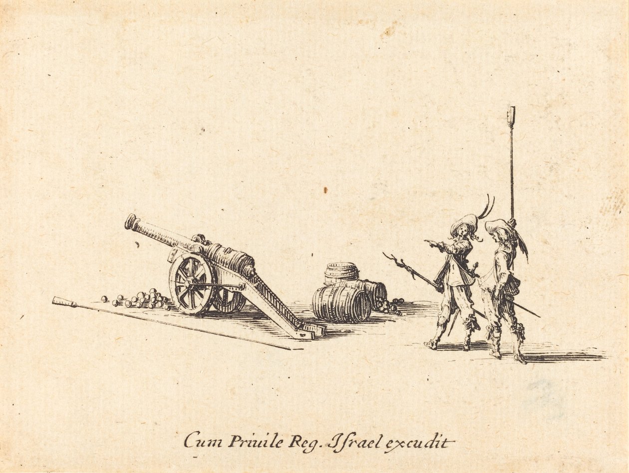 Felkészülés az ágyú kilövésére, 16341635. alkotó: Jacques Callot