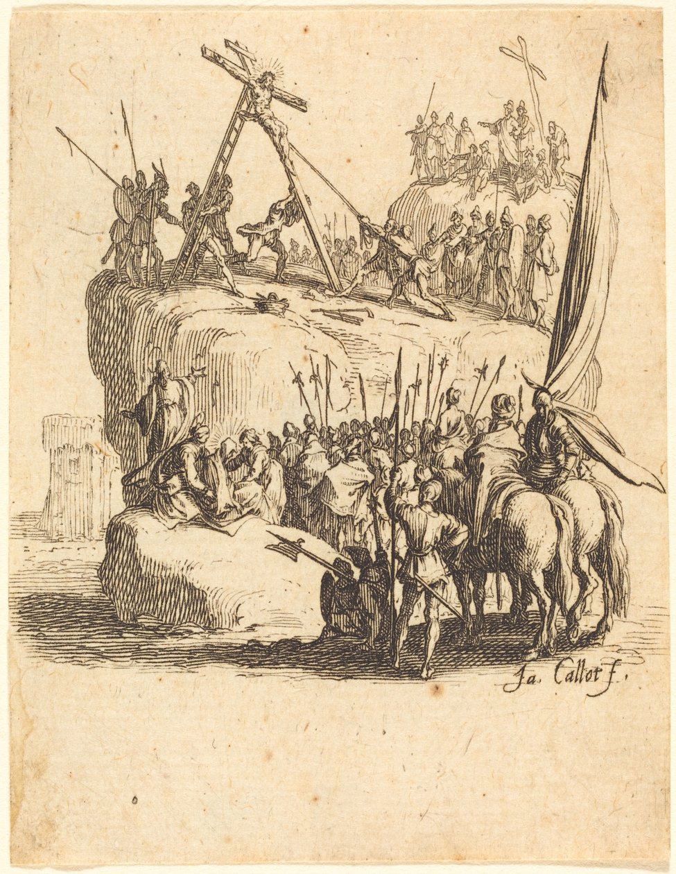 Kereszt emelése alkotó: Jacques Callot
