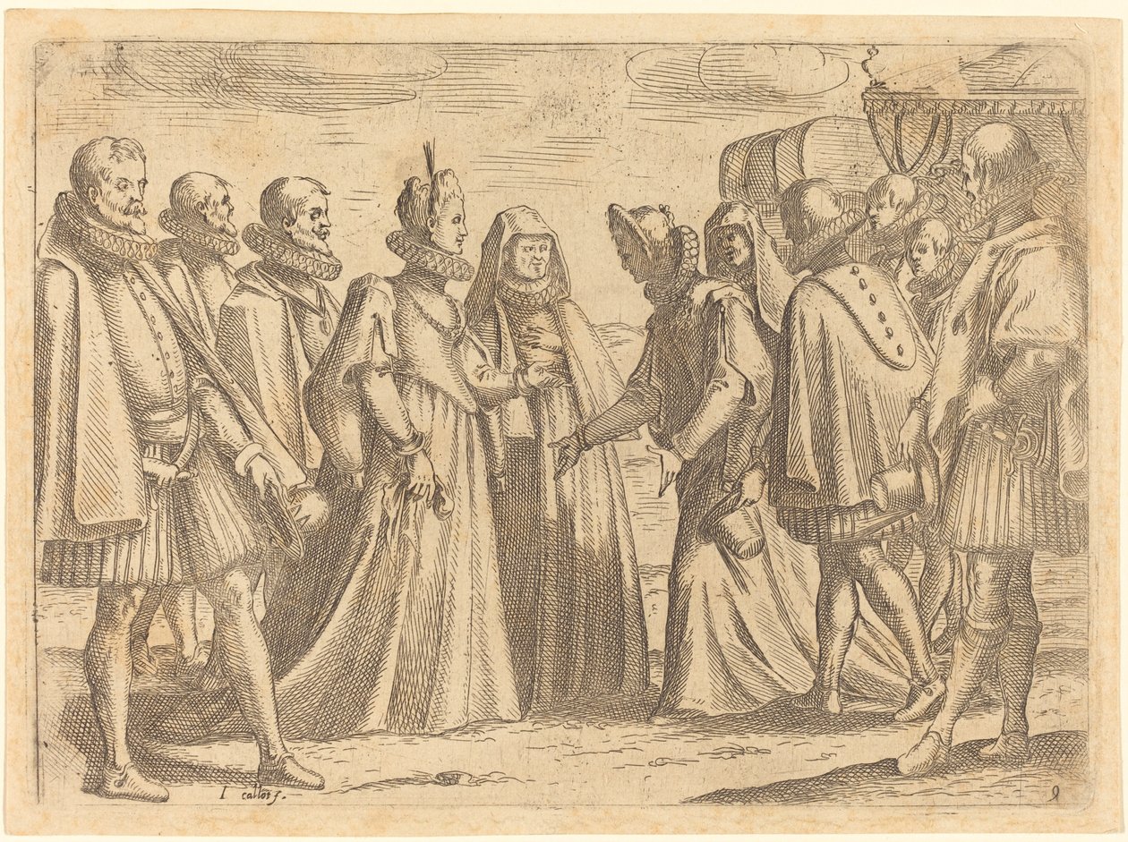 Fogadás Mantuában, 1612. alkotó: Jacques Callot
