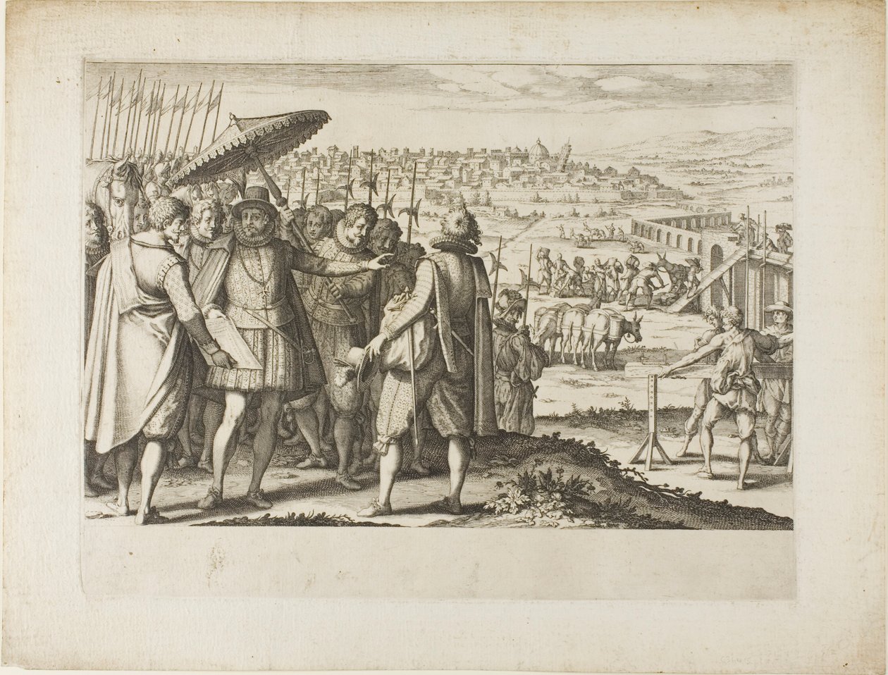 A pisai vízvezeték helyreállítása alkotó: Jacques Callot