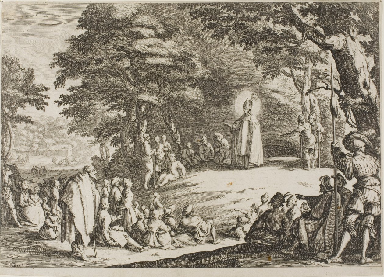 Szent Miklós prédikáció alkotó: Jacques Callot