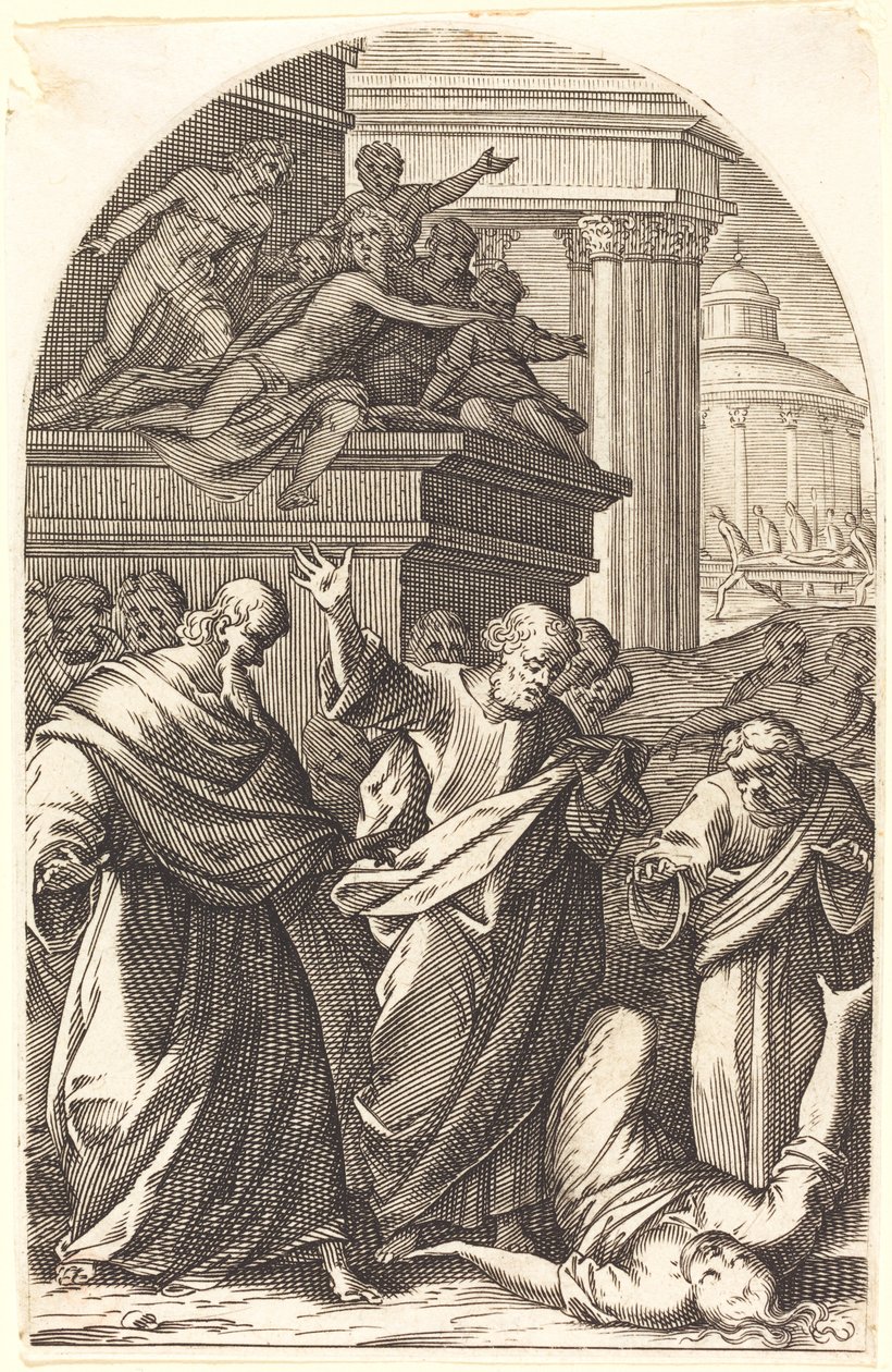 Sapphira halállal büntetve alkotó: Jacques Callot
