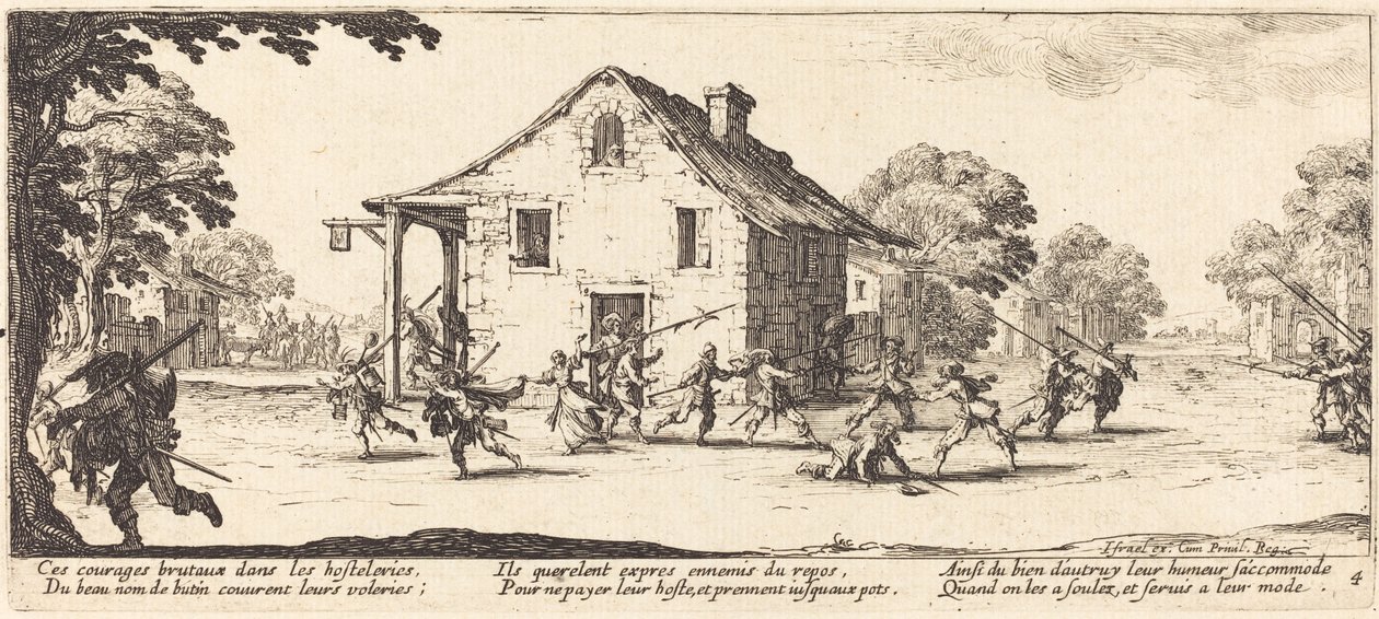 Fosztogatás jelenete alkotó: Jacques Callot