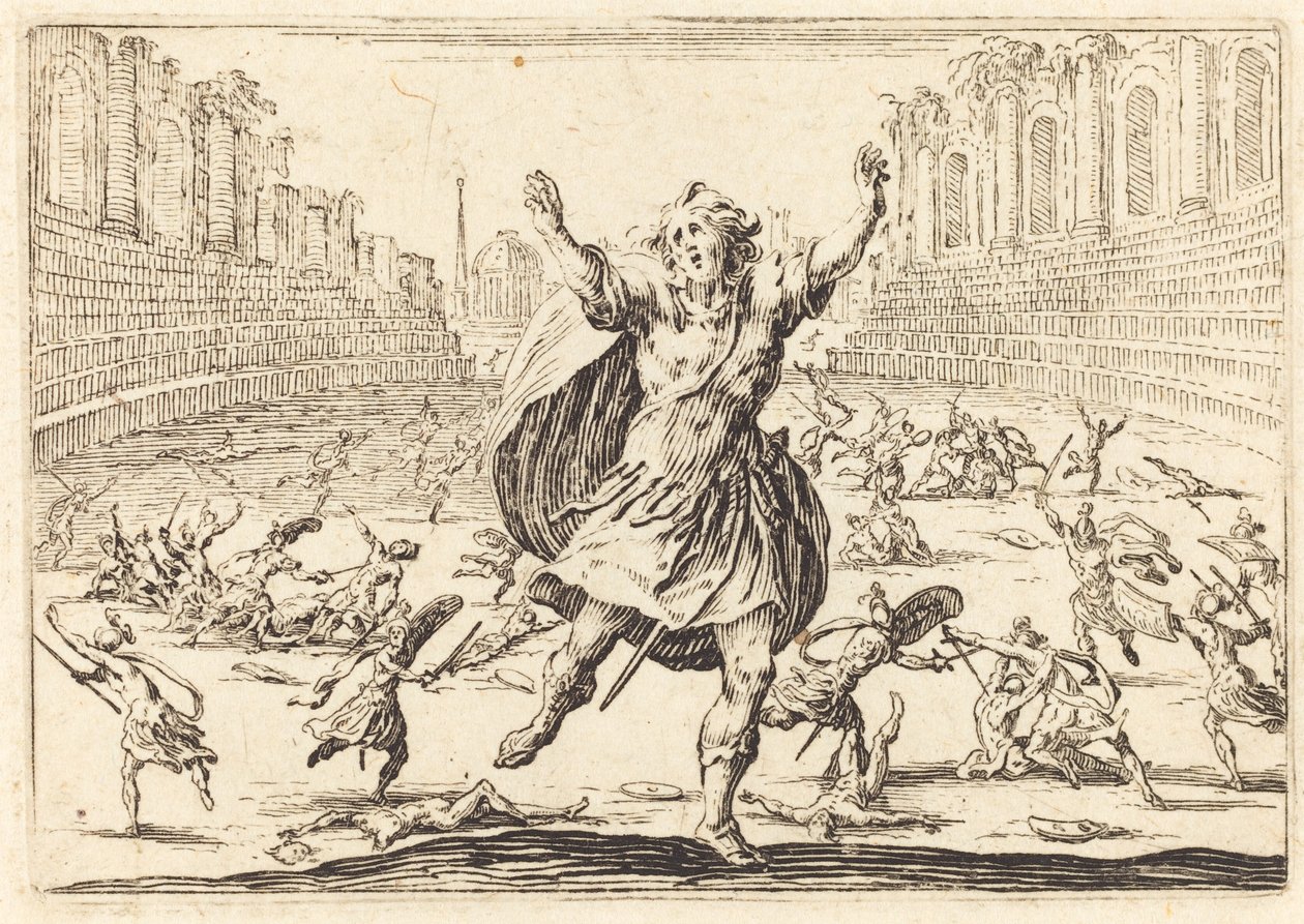 Csetepaté egy római cirkuszban alkotó: Jacques Callot