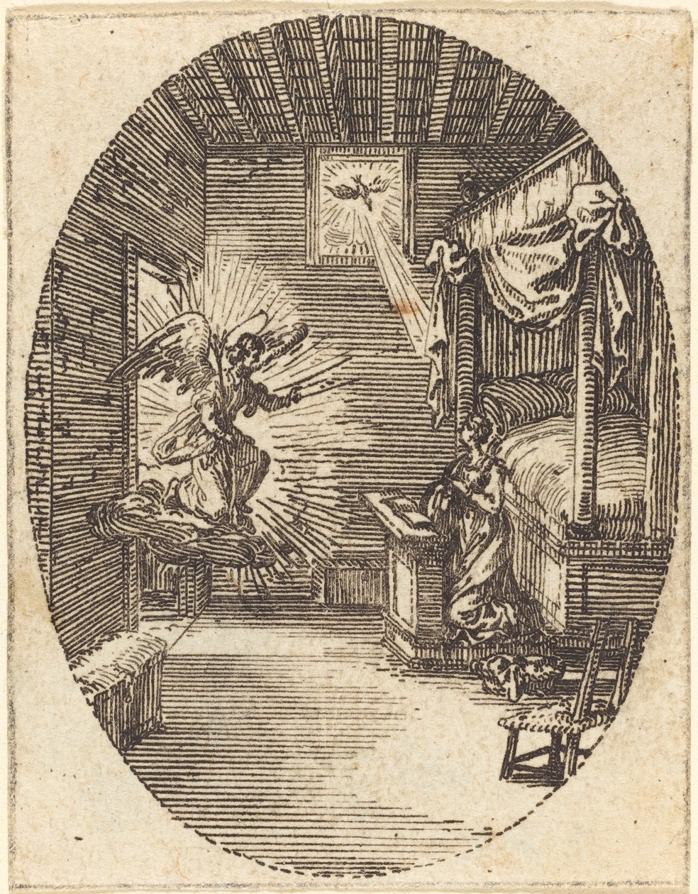 Az Angyali üdvözlet. alkotó: Jacques Callot