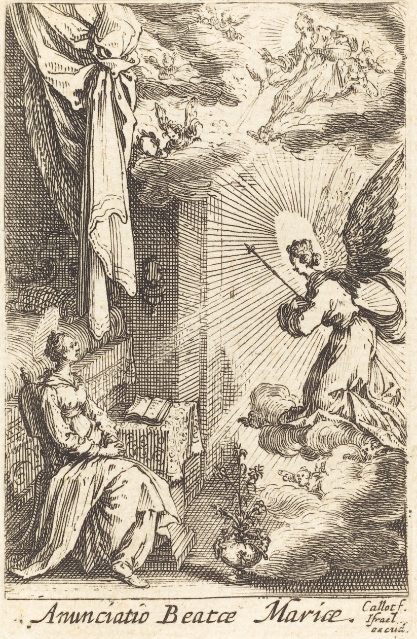 Angyali üdvözlet, 1630-ban vagy azután. alkotó: Jacques Callot