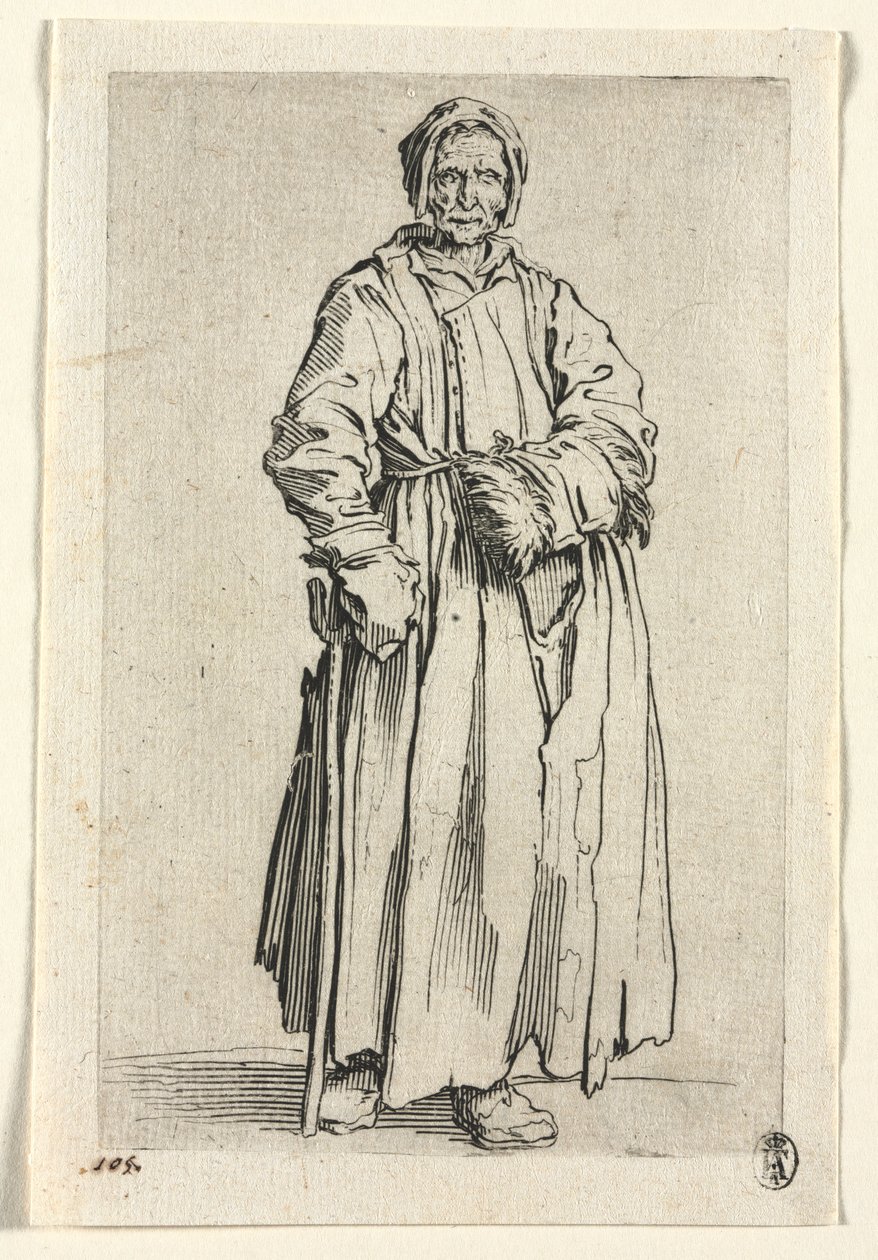 A koldusok: Félszemű nő, c. 1623. alkotó: Jacques Callot