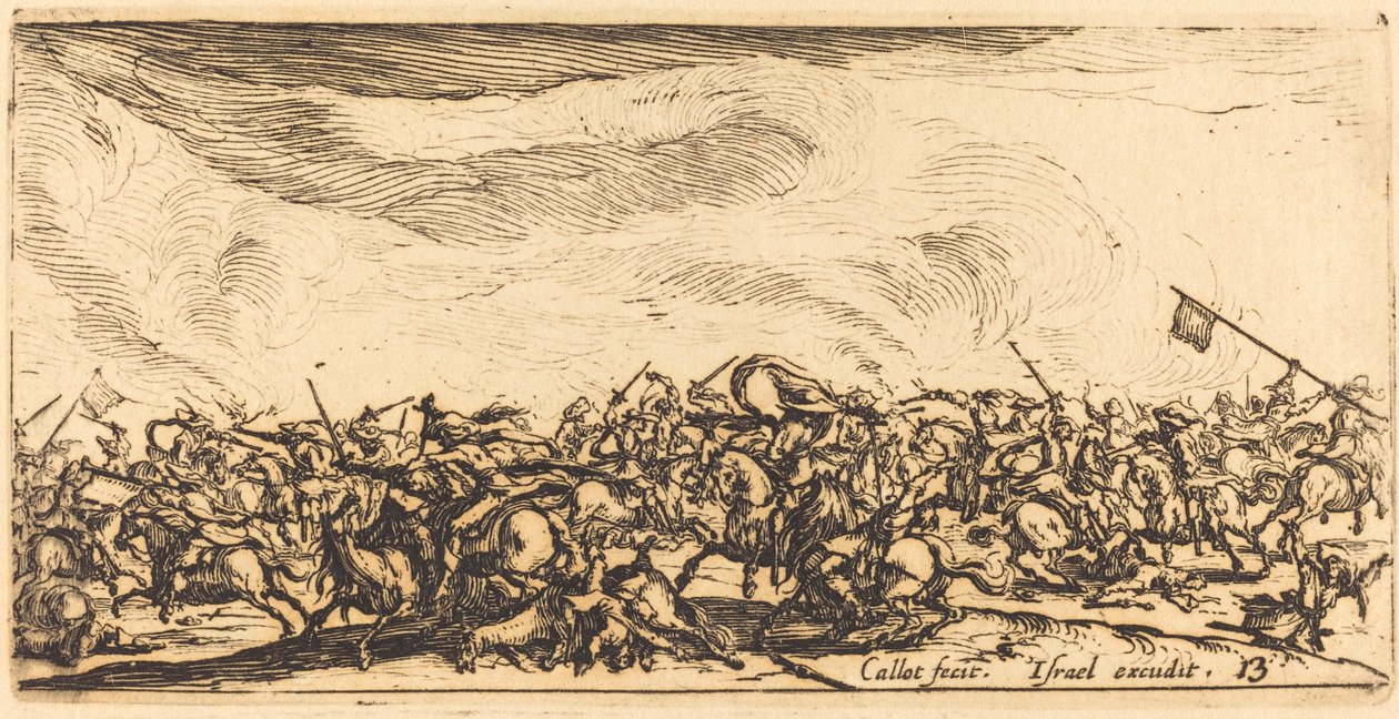 A lovassági harc kardokkal alkotó: Jacques Callot