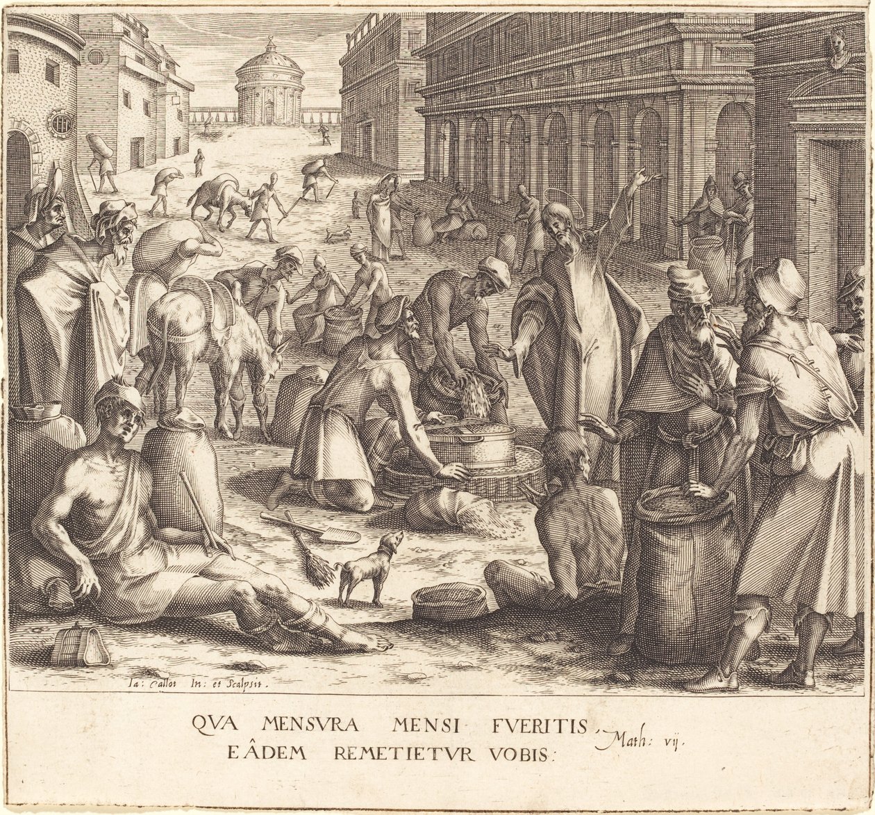 A gabonamérlegek, 16081611. alkotó: Jacques Callot