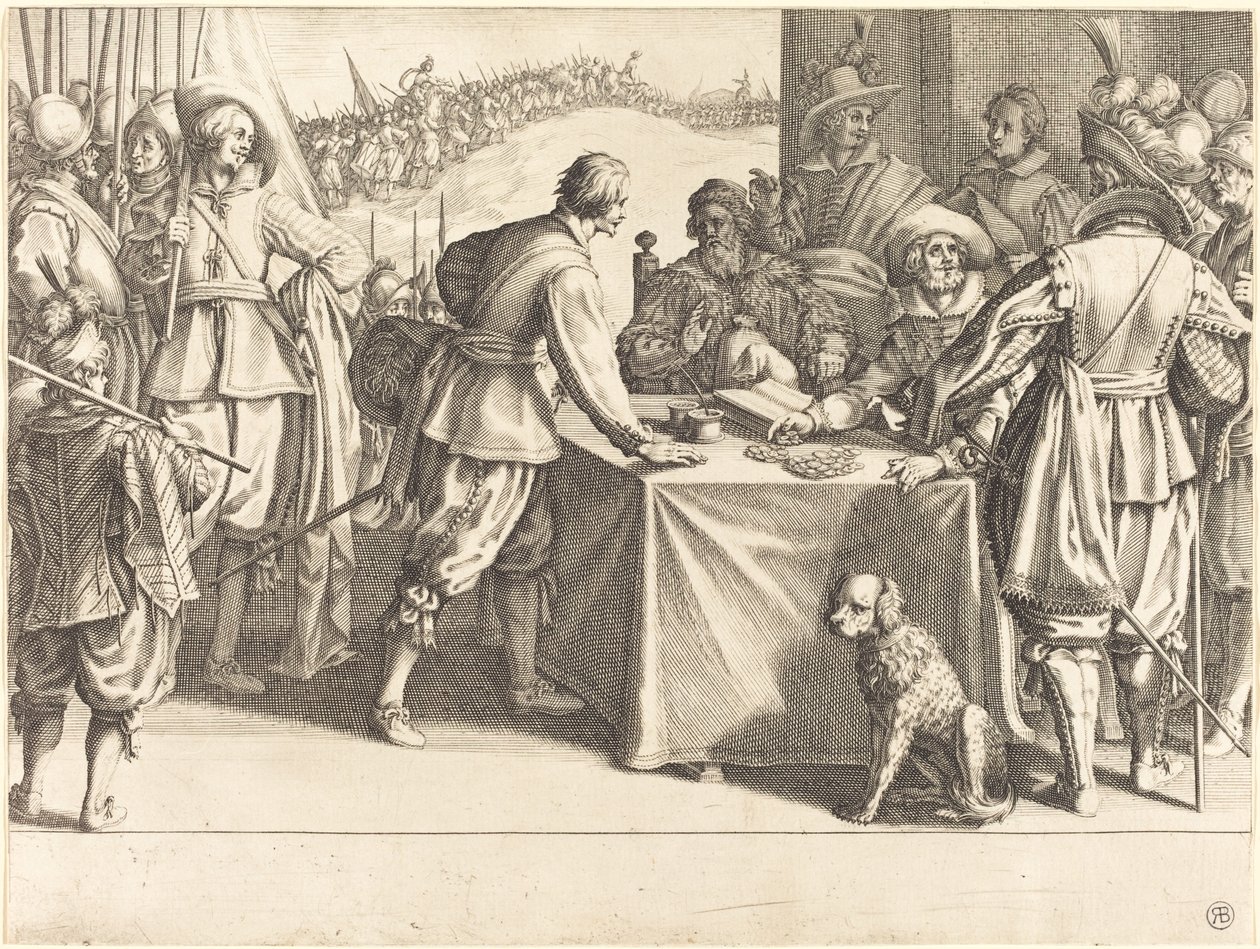 A csapatok bérbeadása c. 1614. alkotó: Jacques Callot