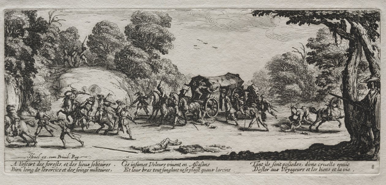 A háború nagy nyomorúságai: Autópálya-rablás alkotó: Jacques Callot