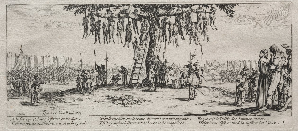 A háború nagy nyomorúságai: Az akasztás alkotó: Jacques Callot