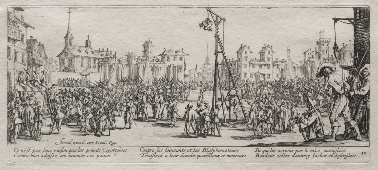 A háború nagy nyomorúságai: A Strappado alkotó: Jacques Callot