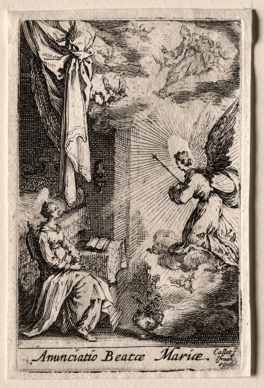 A Szűz élete: Az Angyali üdvözlet. alkotó: Jacques Callot
