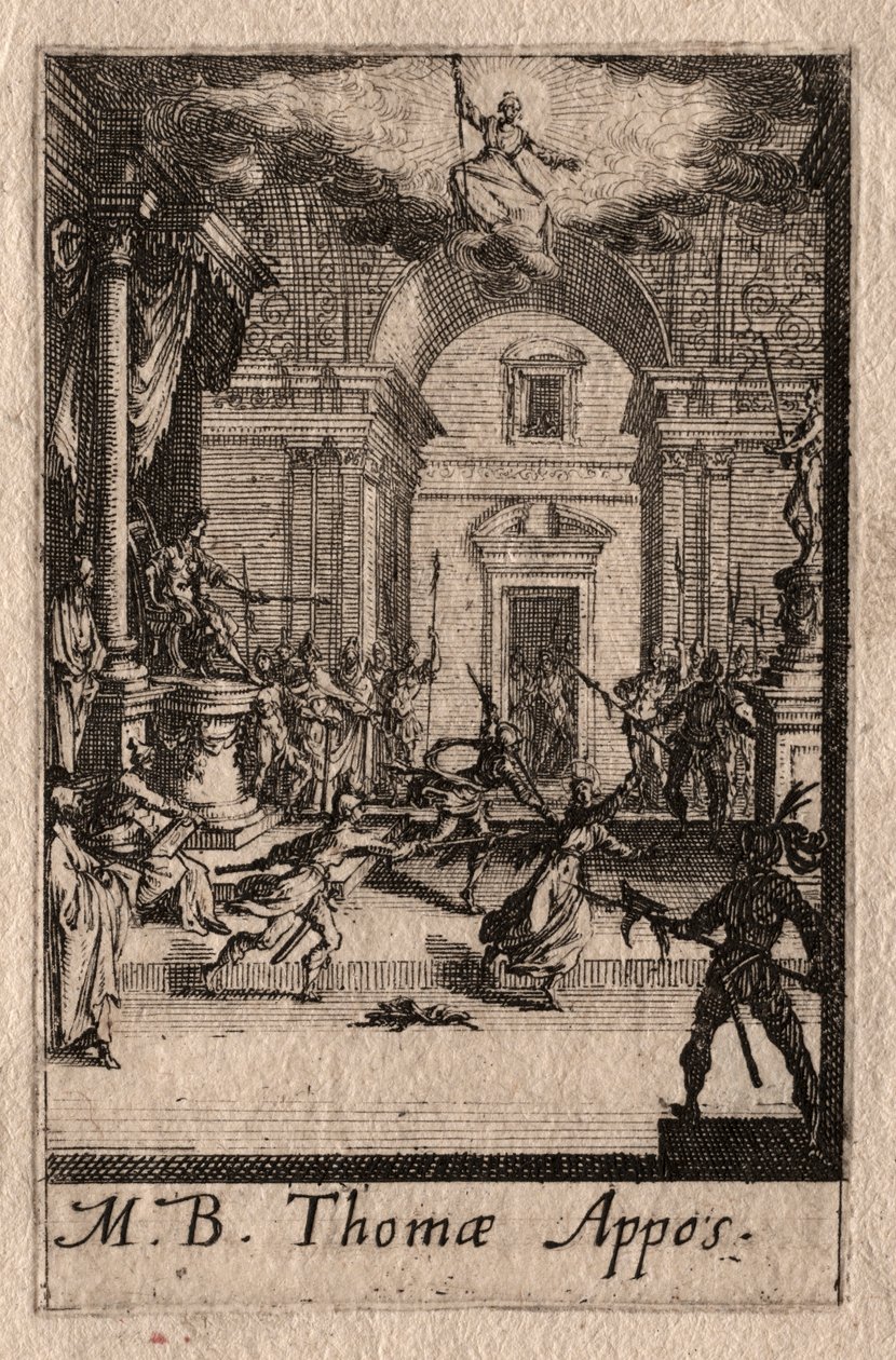 Az apostolok vértanúsága: Szent Tamás. alkotó: Jacques Callot