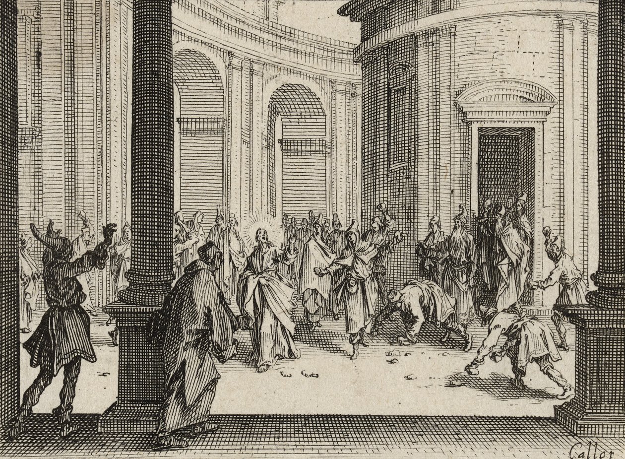 A templomból kiűzött kereskedők, 1635 alkotó: Jacques Callot