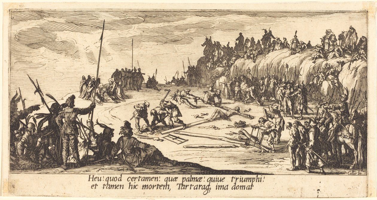 A keresztre szegezés alkotó: Jacques Callot