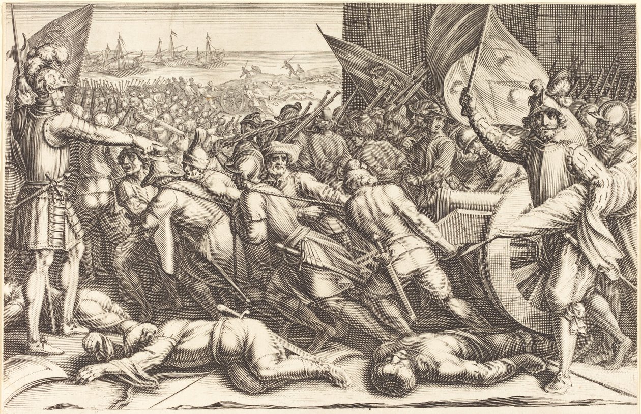 A csapatok újbóli bevonulása c. 1614. alkotó: Jacques Callot