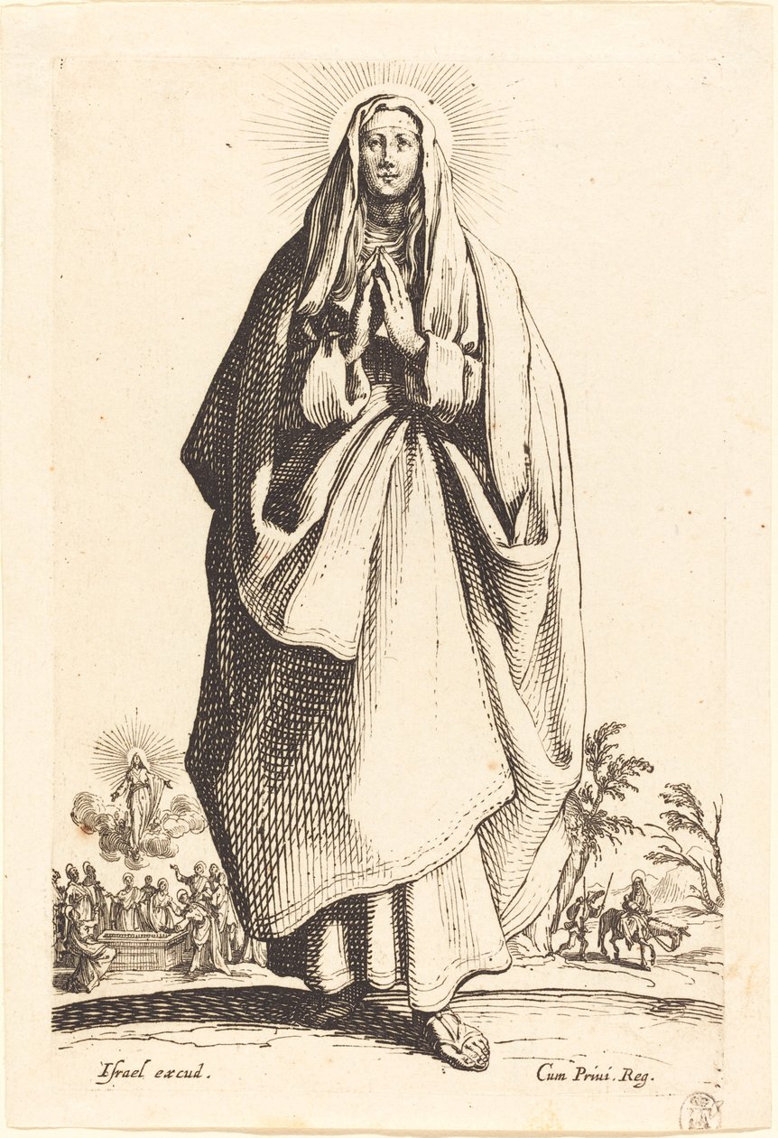 A Szűz 1631-ben jelent meg. alkotó: Jacques Callot