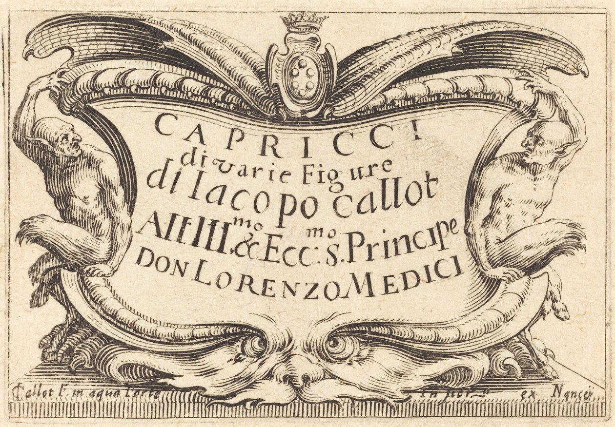 A Capricci címlapja alkotó: Jacques Callot