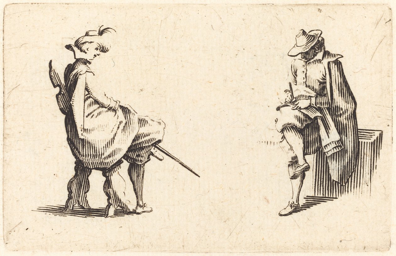 Két ülő alak alkotó: Jacques Callot