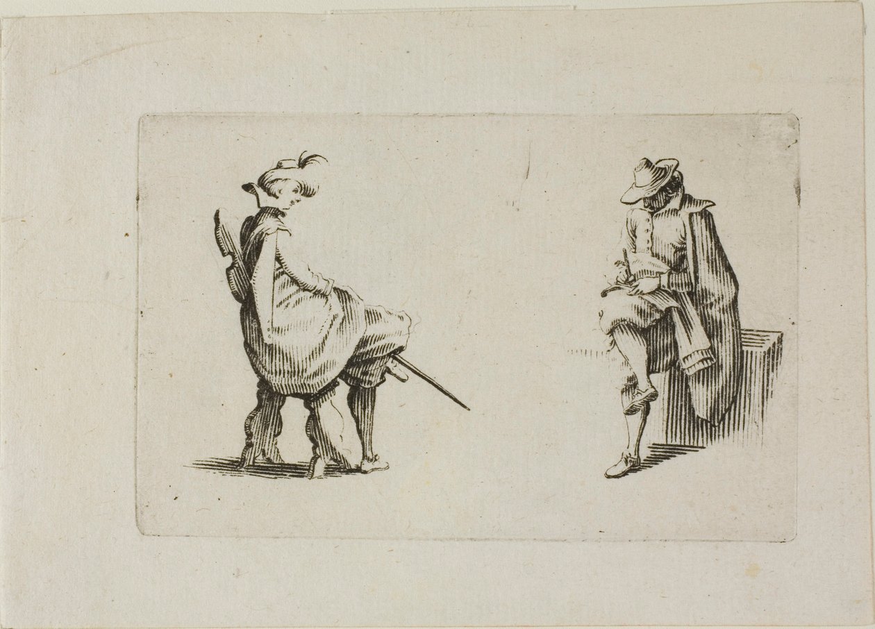 Két ülő férfi, a Caprices-ból alkotó: Jacques Callot