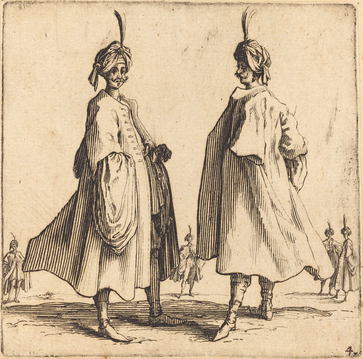 Két török, 1617 és 1621. alkotó: Jacques Callot