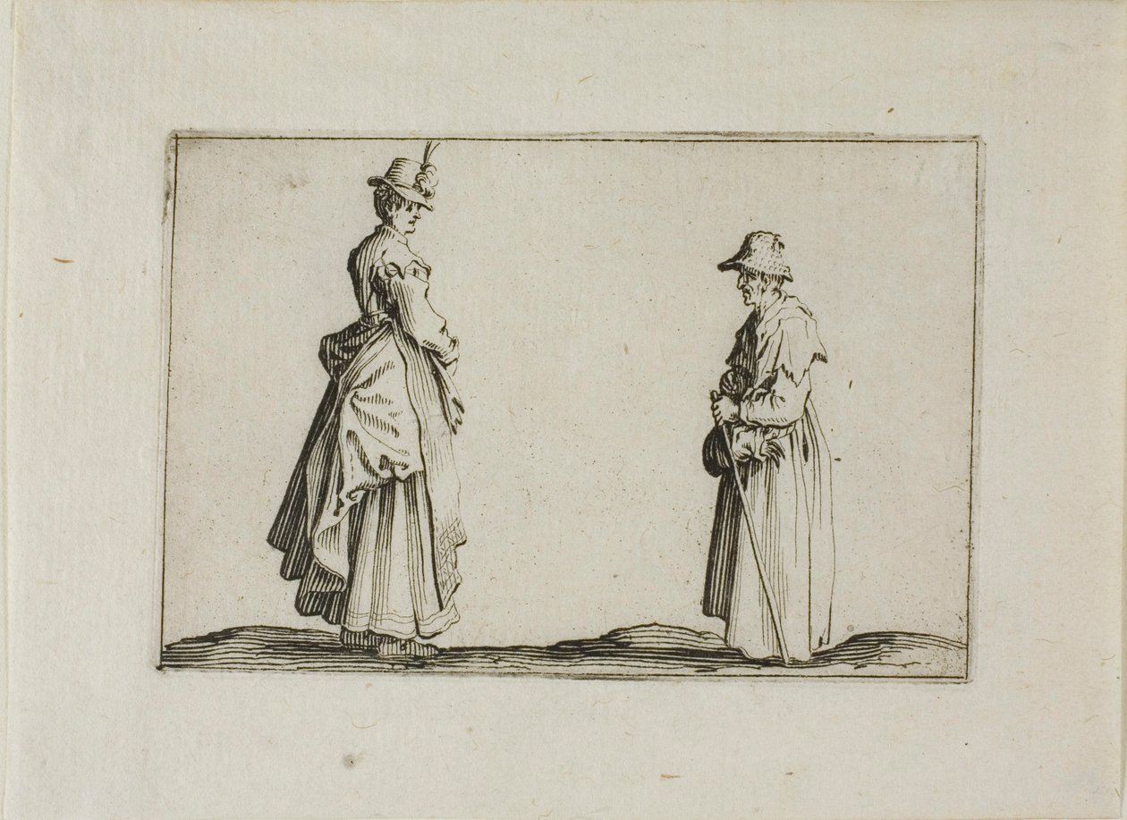 Két nő profilban, a Capricesből alkotó: Jacques Callot