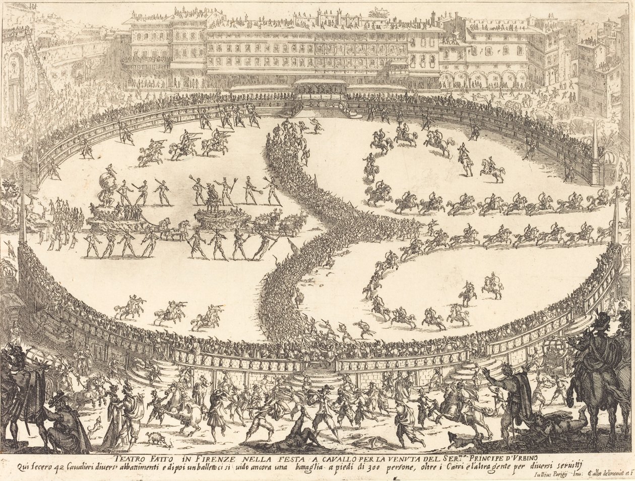 A fesztivál látképe, 1616. alkotó: Jacques Callot