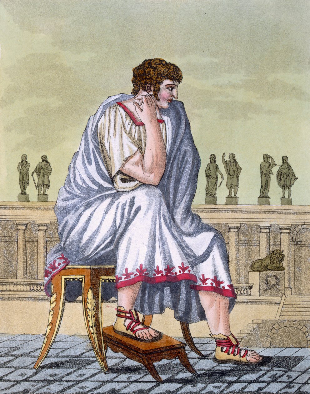 római polgár, kocsma. 1796. alkotó: Jacques Grasset de Saint Sauveur