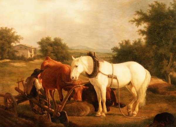 A Plough csapata pihen alkotó: Jacques Laurent Agasse