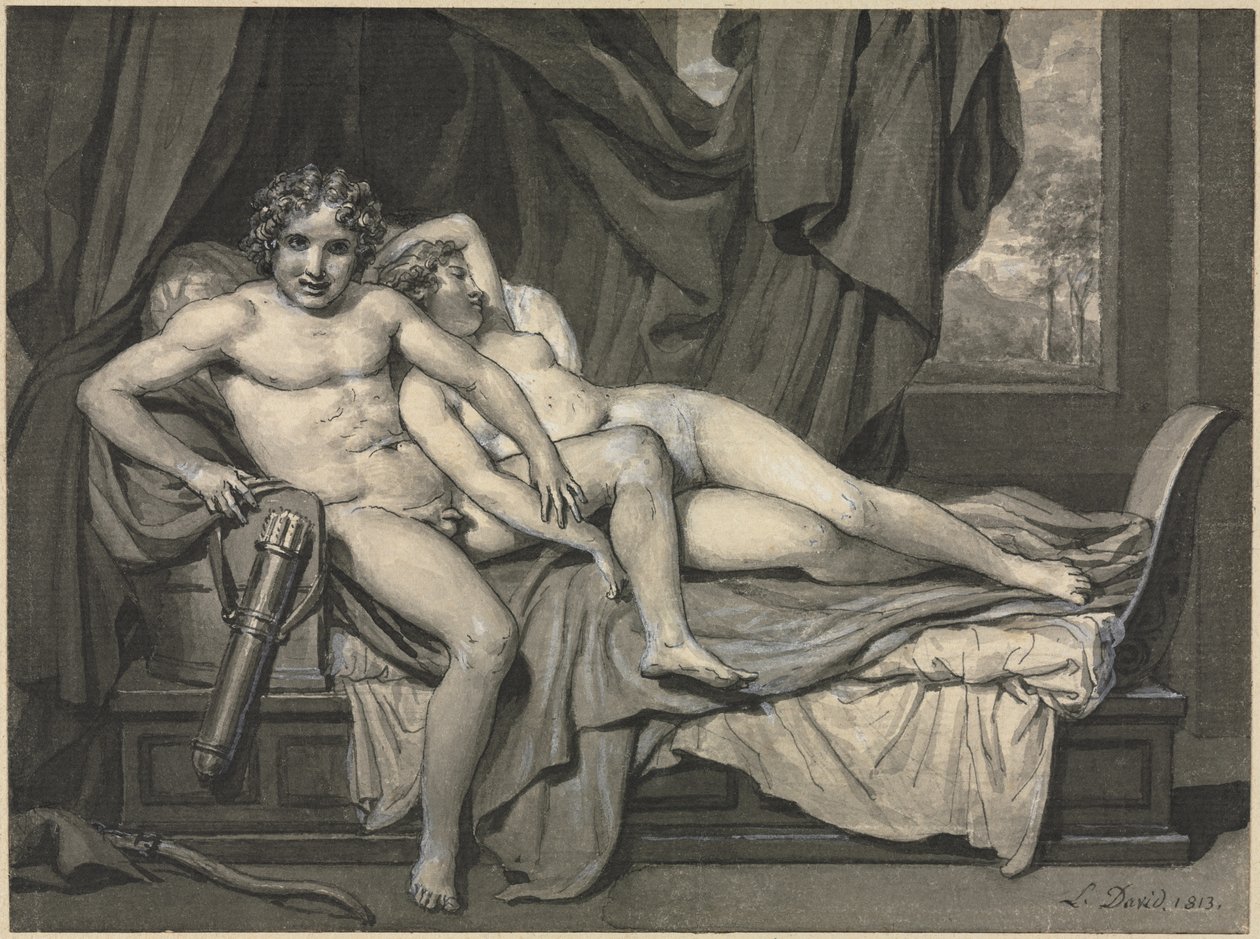 Ámor és psziché, 1813. alkotó: Jacques Louis David