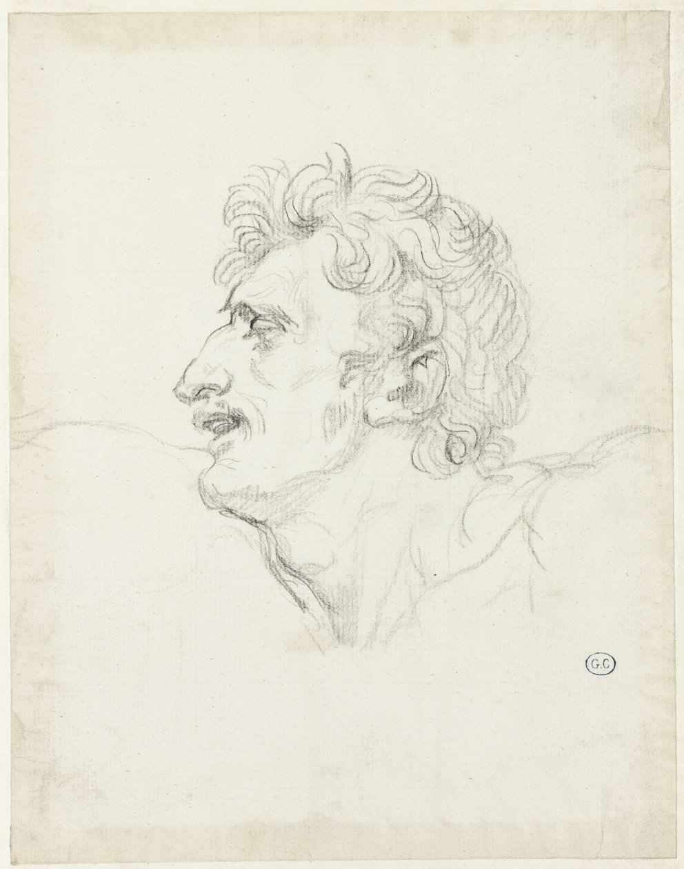 Egy férfi feje, bal oldali profil alkotó: Jacques Louis David