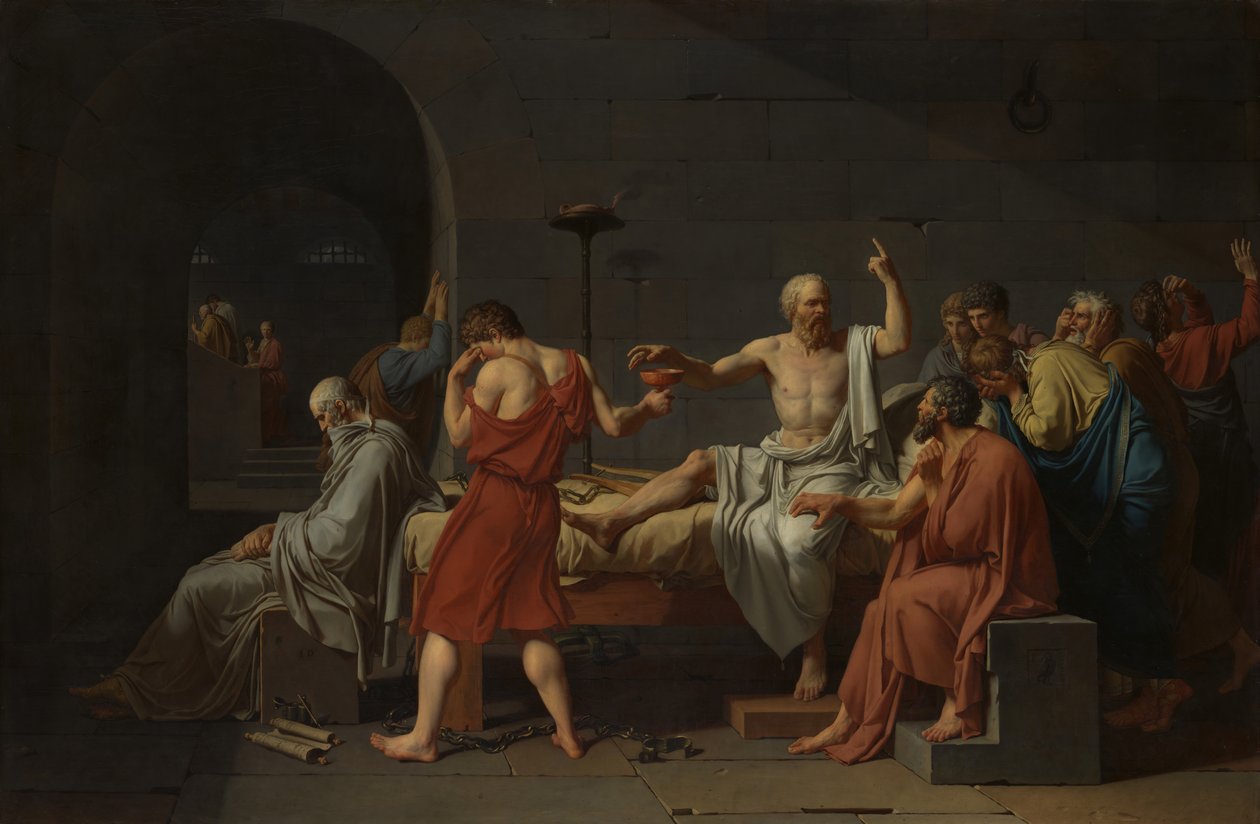 Szókratész halála, 1787. alkotó: Jacques Louis David