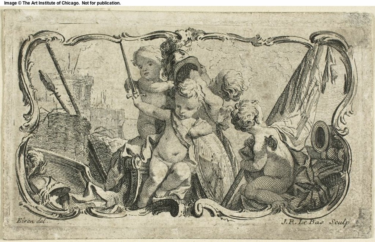 Putti a háborúban alkotó: Jacques Philippe Le Bas