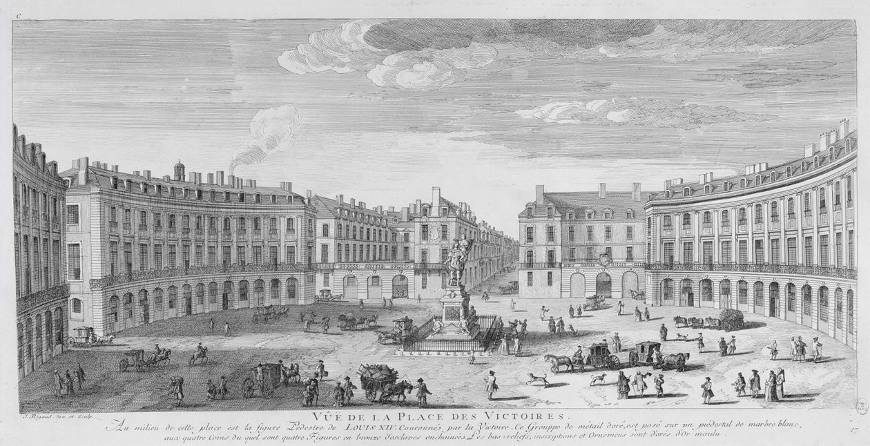 Place des Victoires, Párizs (metszet) alkotó: Jacques Rigaud